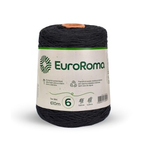 BARBANTE EUROROMA COLORIDO 4/6 - 600 G - 610 M / PRETO